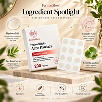 Patchs hydrocolloïdes fermentés à l'acide salicylique pour l'acné, absorbants l'excès de sébum, soin invisible des imperfections et des boutons, autocollants de traitement cutané pour le visage