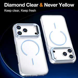 Nueva Funda Magnética Transparente para iPhone 18 12 13 17 Pro Max 14 15 16 Plus Air con Soporte Metálico Oculto para Lentes y Cubierta Protectora - Product Image 6