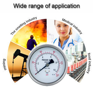 제조업체 100mm 스테인레스 스틸 압력 게이지 1.6% 1% 가격 압력계 다목적 16 바 2500bar 압력 게이지 - Product Image 4