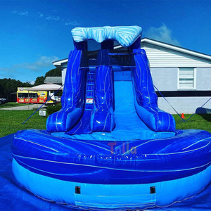 Toboggan aquatique gonflable bleu de qualité supérieure et piscine, adapté aux <span class=keywords><strong>activités</strong></span> de château gonflable en plein air pour enfants et familles - Product Image 2