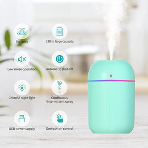 Remote Control 7 Color 500ml USB Air Humidifier <b>Diffuser</b> Colorful <b>LED</b> 1 Year Warranty Household Plastic Mini Car Use Low Noise - Product Image 2