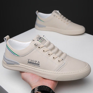 Y3OPA <b>White</b> Casual Shoes Men Low <b>Heel</b> Rubber Sole Soft Comfortable Breathable Leisure Wear For Daily Use - Product Image 4