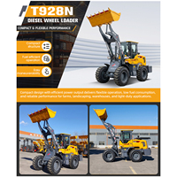 Chargeuse sur pneus diesel de 3 tonnes, chargeuse frontale avec moteur turbo 4 cylindres pour la construction