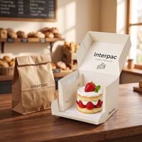 Kleine Bäckerei-Kuchenboxen mit Einlage, Individuelles Logo, Wiederverwendbare Tragbare Lebensmittelverpackung für Einzelhandel und Takeaway