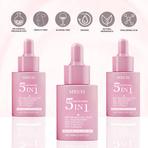 Suero facial antienvejecimiento instantáneo de marca blanca MRUIS, ácido hialurónico 5 <span class=keywords><strong>en</strong></span> 1, colágeno de vitamina C para blanqueamiento brillante, levantamiento de arrugas - Product Image 5