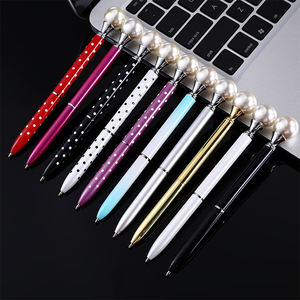 Design popolare penna di cristallo con perla regalo di nozze promozionale in metallo penna con sfera con perla con Top 1.0mm di larghezza di scrittura Logo sportivo - Product Image 2