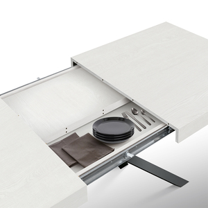 Extendable <b>White</b> Statuary Marble <b>Dining</b> <b>Table</b> 160x90 Metal Base Internal Use - Product Image 3