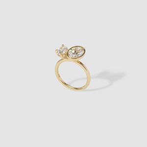 Anillo de Compromiso de Plata de Ley 925 con Dos Piedras de Moissanita de Corte Ovalado, Engaste Clásico Certificado, Estilo Toi et Moi - Product Image 4