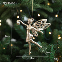 Nouvelles décorations de Noël dorées, décorations électro-plaquées pour sapin de Noël, flocons de neige et cerfs, fournitures de Noël