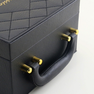 Logo personnalisé en cuir Pu noir, 2 bouteilles <span class=keywords><strong>de</strong></span> <span class=keywords><strong>vin</strong></span>, boîte-<span class=keywords><strong>cadeau</strong></span>, <span class=keywords><strong>emballage</strong></span> - Product Image 4