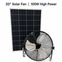 Ventilateur Solaire de Sol 20 Pouces Haute Puissance Moteur CC Industriel Pales Métalliques pour Serre Maraîchère Grande Vitesse