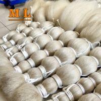 Extensions de cheveux 2026, 100% poils de queue de yak, couleur blanche naturelle, 24''-26''