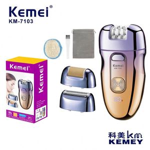 Kemei Appareil d'épilation multifonctionnel rechargeable humide/sec Rasoir électrique pour femme Tondeuse intime KM-7103 - Product Image 5
