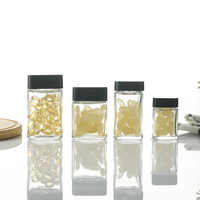 Bouteille de complément alimentaire en verre avec étiquette personnalisée, 30 ml, 60 ml, 90 ml, 110 ml, bouteille de pilules, capsule, avec large ouverture