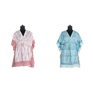 Latest Short <b>Kaftan</b> Floral Printing Batwing Sleeveless Short Dress New Style - Product Image 1