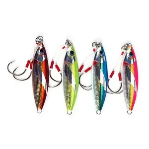 Horizon isca de pesca lenta luminosa, jig lenta, 40, 60, 80, 100g, para água salgada, com ganchos duplos