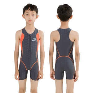 Combinaison d'entraînement Rash Guard pour garçons et filles, sans manches, fermeture éclair sur le devant, nylon et élasthanne, jambe courte, vert, bleu, orange, OEM - Product Image 1