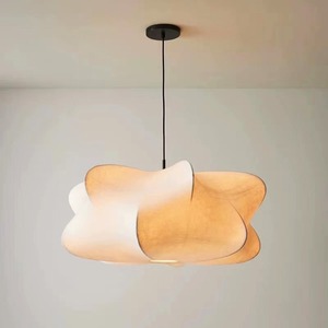 Lustre suspendu LED en soie de forme irrégulière de style japonais, design artistique <span class=keywords><strong>zen</strong></span> pour maisons d'hôtes, salons, salons de thé - Product Image 1