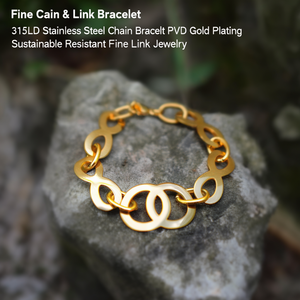 Pulsera de Cadena de Acero Inoxidable 316L con Baño de Oro PVD, Joyería Fina Resistente y Sostenible - Product Image 3