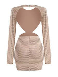 Robe de soirée plissée mince sexy de luxe Robes à volants 3D de couleur unie pour femmes - Product Image 4