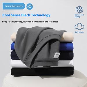 T-shirt pesante Solona Cool da <span class=keywords><strong>uomo</strong></span> Casual All-match a maniche corte ampia spalla larga in seta tinta unita tinta unita - Product Image 4