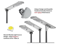 Lampe solaire LED intégrée 40W tout-en-un, IP65 étanche, pour extérieur, batterie LiFePO4, panneau solaire monocristallin, détecteur de mouvement PIR