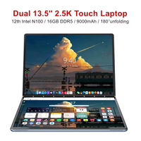 Venta caliente 13,5 pulgadas Dual pantalla táctil portátil 2 en 1 computadora Netbook Business Laptop Ddr5 16GB Windows 11 Tablet Pc al por mayor