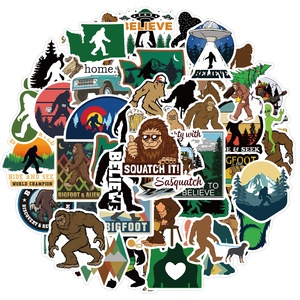 50 pegatinas verdes de grafiti de Orangután Salvaje de la Selva con patas de gato para exteriores - Product Image 1