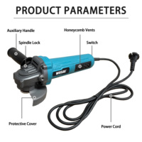 Mini-meuleuse d'angle sans balais AC bleue de 4 pouces 220V haute puissance professionnelle 10000 tr/min pour découpe et meulage DIY (outil nu)