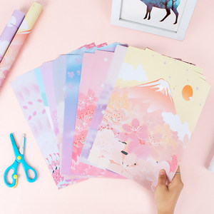 Papel de Cartulina de Color con Diseño de Flores de Cerezo A4, Impresión Offset a una Cara, Papel para Manualidades de Jardín de Infancia, Origami, Venta al por Mayor - Product Image 2