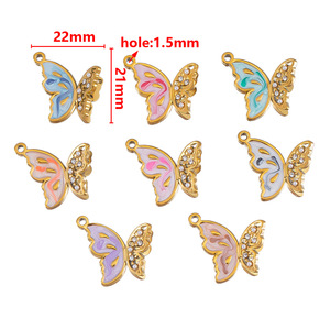 Pendentif DIY en acier inoxydable Mingx 22x21mm incrusté de diamants, nouveau, mignon, accessoire animalier de niche, vente en gros - Product Image 2