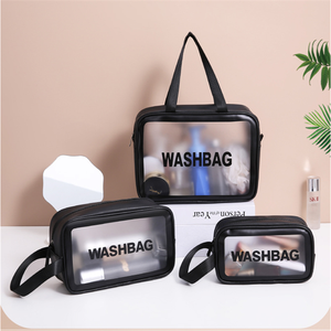 Sac de toilette de voyage portable pour femmes, pochette de rangement transparente imperméable pour maquillage, grande capacité, organiseur de cosmétiques, trousse de beauté - Product Image 3