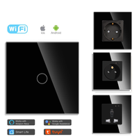 Interruptor de pared inteligente Touchmi con Wifi Alemania Socket Nuevo diseño Zigbee Panel de vidrio para el hogar para el Hogar Inteligente