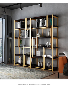 Kệ Đựng Sách Treo Tường Bằng Thép Không Gỉ Màu Vàng Kim Sang Trọng Hiện Đại Phòng Khách Tủ Sách Kim Loại - Product Image 3