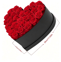 Kotak Hadiah Bunga Mawar Abadi Valentine Rosas Eternas Herzbox, Rangkaian Bunga Mawar Asli, Stabil, Abadi, Selamanya, untuk Hari Ibu, Paskah