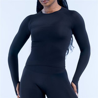 Neues Langarm-Oberteil für Damen, Fitnesskleidung, Yoga-Sport-Shirt, Schnelltrocknend, Laufshirt, Workout-Pilates-Bluse