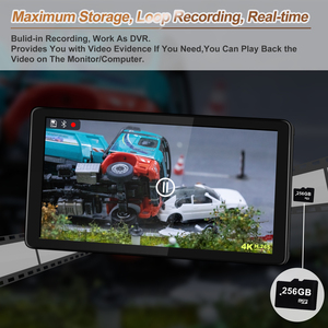 Máy Ghi Hình <span class=keywords><strong>DVR</strong></span> MP4 4 Kênh Màn Hình Chia Nhỏ 10.36 Inch Cho Xe Hơi Với Camera Dự Phòng AHD Phía Trước Phía Sau Cho Xe Tải/Xe Buýt/Xe Kéo/RV - Product Image 5