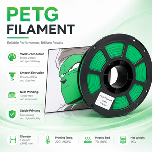 PETG Light <strong>Diffusion</strong> Filament 1.75mm 1kg Green Light Transmission 3D Printer Filament for 3D Printing - Product Image 2