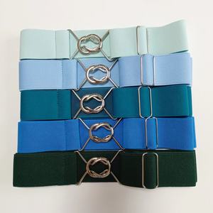 条纹彩色免费刻字徽标 1.5 英寸 4 厘米宽弹性双钩环合金无起订量马术腰带 - Product Image 2