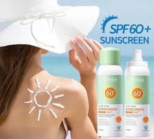 علبة علبة الألوة فيرا الخاصة بها بخاخ للحماية من الشمس SPF 60 بخاخ غني للتفتيح والحماية من الشمس ومضيئة