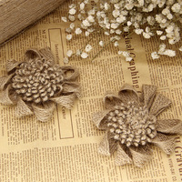 Tissu Rose en lin/Jute de style rustique, 50 m, étoffe en lin, Jute pour mariage, fleurs artisanales faites à la main, accessoires décoratifs