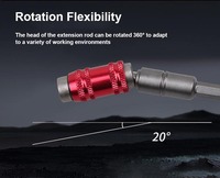 Barre d'extension magnétique universelle pivotante pour embouts, tige hexagonale de 1/4 pouce, poignée en acier, support d'angle flexible pour visseuse à chocs
