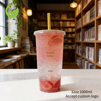 Contenants de stockage en plastique transparent ZF CUP avec couvercles, gobelets jetables pour café froid, gobelets en plastique recyclables