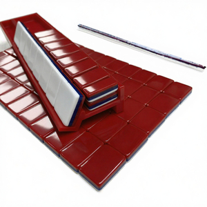 Jeu de Mahjong américain en acrylique rouge, 4 couches, tuiles de jeu gravées pour le divertissement et les soirées jeux - Product Image 2
