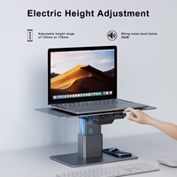 Support de moniteur d'ordinateur réglable avec éclairage LED pour bureau à domicile, idéal pour le gaming, avec hub USB