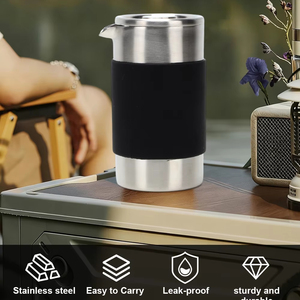 Cafetière à piston à double paroi résistante aux bosses 350 ml pour le voyage et le camping - Product Image 5