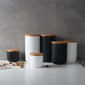 Bocaux en céramique pour le thé, le café et le sucre, design moderne, logo personnalisé, récipients de stockage alimentaire - Product Image 5