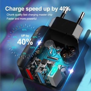28W Dual USB Port Fast Charger QC3.0 2.1A <b>Power</b> Adapter 5V/3A Output for iPhone16 Pro Max Travel Charging EU US Plug PD Function - Product Image 4