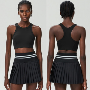 Custom Quick Dry Ademend Tanktop Geplooide Tennisskirt Set voor Dames Gym Plus Size - Product Image 3