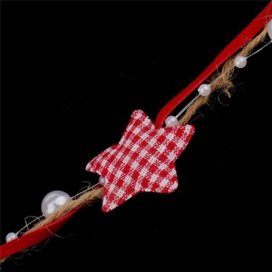 Buatan tangan ramah lingkungan berwarna-warni Natal Pentagram manik rantai elegan mutiara bundel pohon Natal dekorasi pita unik - Product Image 3